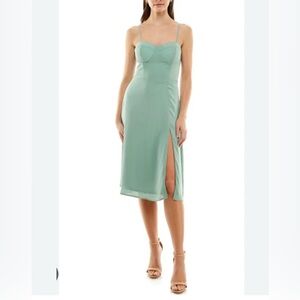 Elegant Mint Green Spaghetti Strap Dress